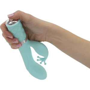 Вібратор-кролик Pillow Talk - Kinky Teal з кристалом Сваровські, потужний
