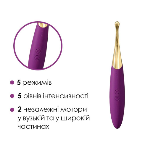 Універсальний вібратор Svakom Beatrice, 4 варіанти використання Можна стимулювати клітор і соски з насадками або без