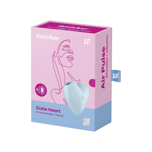 Вакуумний стимулятор-серце з вібрацією Satisfyer Cutie Heart Heart Blue