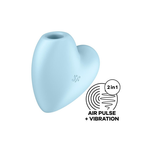 Вакуумний стимулятор-серце з вібрацією Satisfyer Cutie Heart Heart Blue